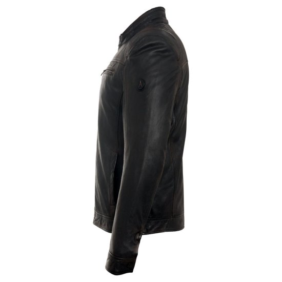 Pánská kožená bunda DNR 52554 černo-hnědá - pohled z boku