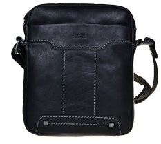 Pánska kožená taška cez rameno 225578 čierna