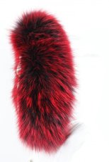 Kožešinový lem na kapuci - límec mývalovec červený snowtop M 14/6 (62 cm) 1
