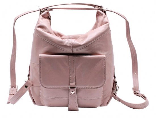 Dámská kožená kabelka - batůžek Ela růžová