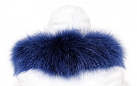 Kožušinový lem na kapucňu - golier medvedíkovec snowtop modrý M 27/1 (53 cm)