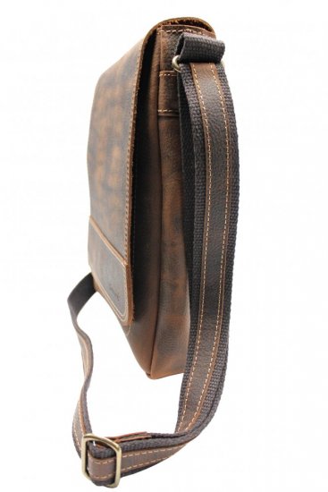 Pánska kožená taška cez rameno Scorteus na iPad SM 1137 hnedá - melír 2 pohľad z boku