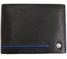 Pánska kožená peňaženka 27531152007 čierna - modrá