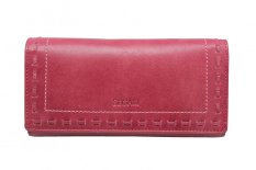 Dámska kožená peňaženka SG-27052 fucsia - predný pohľad