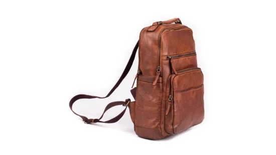 Kožený batoh UNISEX 229411 koňak - boční pohled