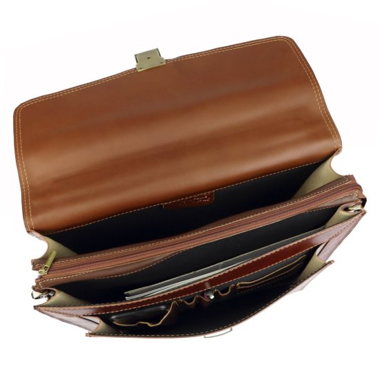 Kožená aktovka Pepe hnědá II - vnitřní vybavení 2