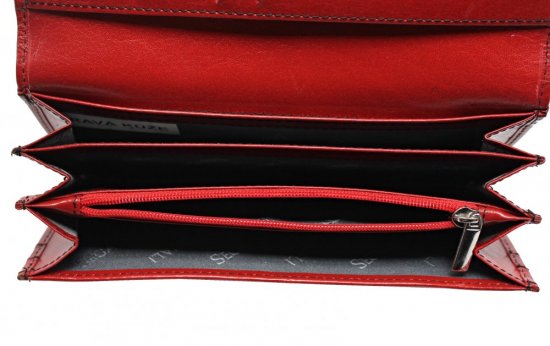 Dámska kožená peňaženka SG-22025 A červeno-čierna