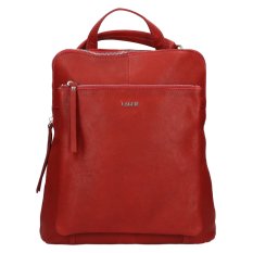 Dámsky kožený batoh - kabelka LN-21908 červený