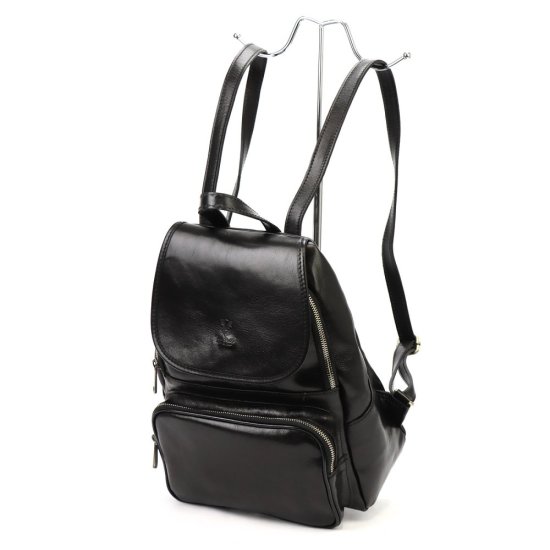 Kožený batoh Jordan černý - ramenní popruhy