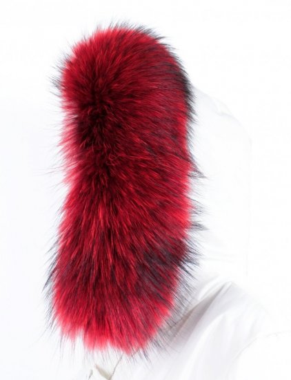 Kožušinový lem na kapucňu - golier medvedíkovec červený M 14/4 (70 cm)