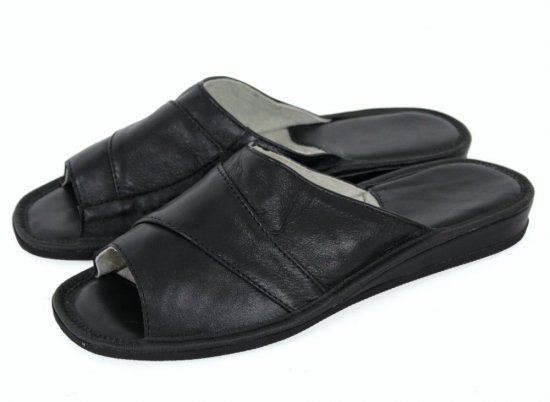 Pánské kožené pantofle Bivoj černé - velikost: 42