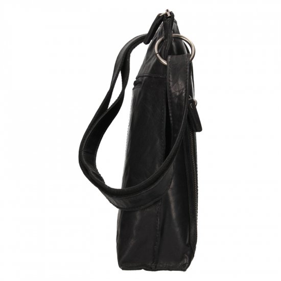 Dámska kožená taška cez rameno BLC/23287/16  čierna