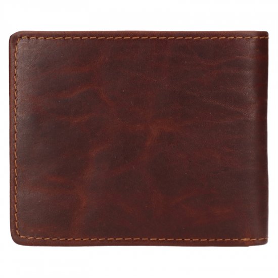 Pánská kožená peněženka 266-3701/M kolo - hnědá - pohled zezadu