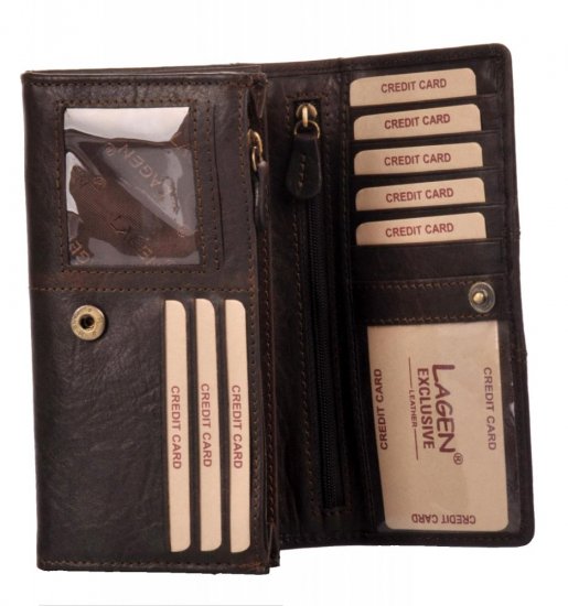 Dámska kožená peňaženka PWL-2388/T tm. hnedá 4