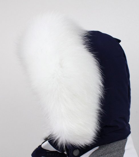 Kožušinový lem na kapucňu - golier medvedíkovec snehobiely M 142/9 (52 cm)
