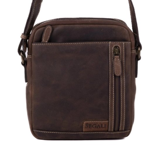 Pánská kožená taška přes rameno 23322 hnědá-tm. hnědá 2 Pánská kožená taška přes rameno 23322 hnědá-tm. hnědá 2