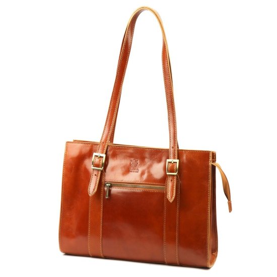 Dámská kožená kabelka Glorie zip camel