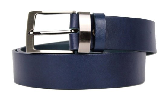 Pánský kožený opasek 234-PR56 modrý 4 Pánský kožený opasek 234-PR56 modrý 4