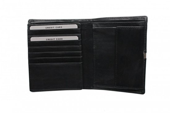 Pánska kožená peňaženka 27201372553 čierno sivá 2