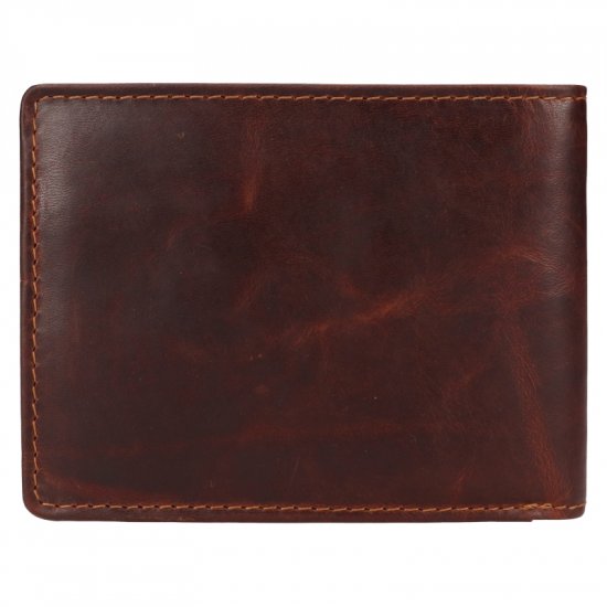 Pánská kožená peněženka 266-6535/M lebka - hnědá 1