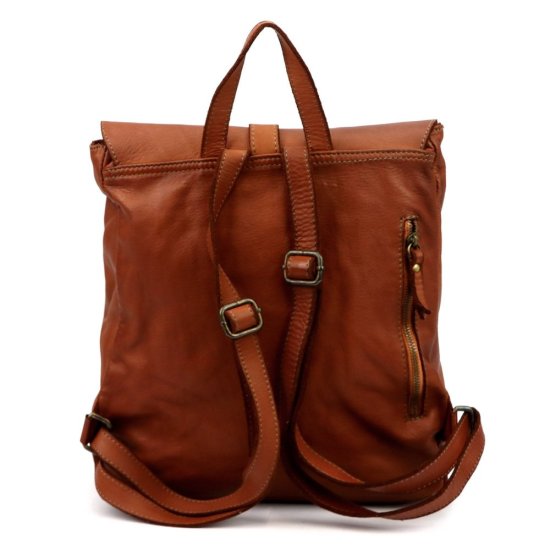 Kožený batoh UNISEX Elien camel - zadní pohled