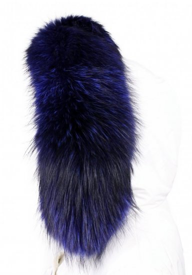 Fur trim on the hood - plum blue raccoon collar M 29 (65 cm) 2
