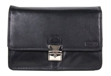 Pánska kožená etue (dokladovka) E-22016/T čierna - predná strana