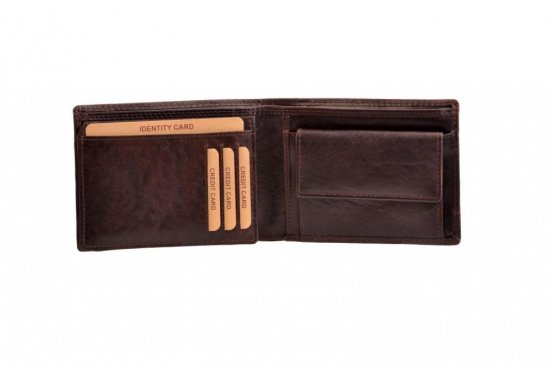 Pánska kožená peňaženka LM-264665 / T RFID tm. hnedá 3