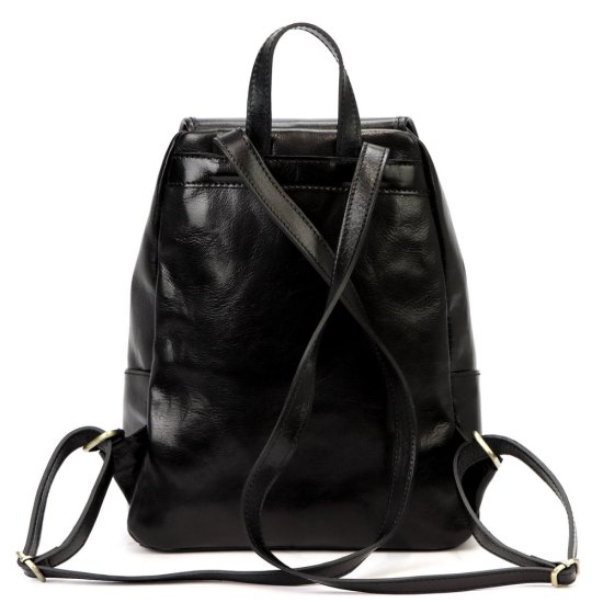 Kožený batoh Jordan černý - zadní pohled