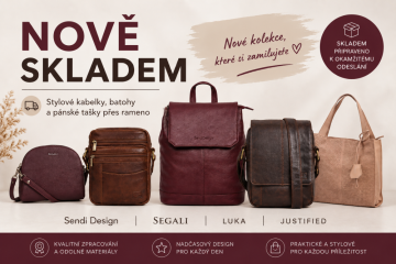 Nové zboží skladem: Stylové kabelky, batohy a pánské tašky