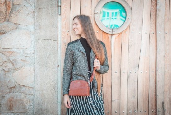 Dámská kožená taška přes rameno SG-212 koňak 7