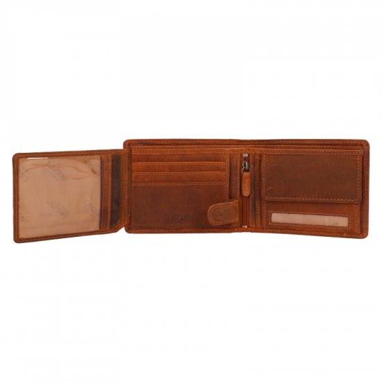 Pánska kožená peňaženka 266-6535 pes - hnedá - vnútorná výbava - karty