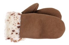 Dámske kožušinové palčiaky - béžové (camel) 1