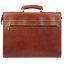 Kožená aktovka Pepe hnědá - zadní zipová kapsa