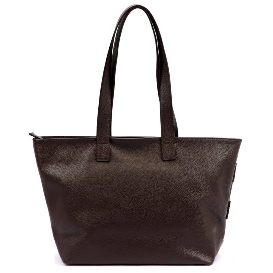 Dámska kožená kabelka FIONA tm. hnedá - zadný pohľad