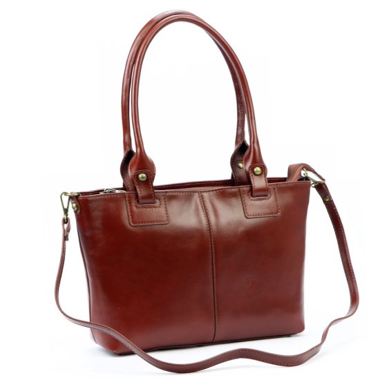 Dámska kožená kabelka Angelika hnedá - odnímateľný ramenný popruh