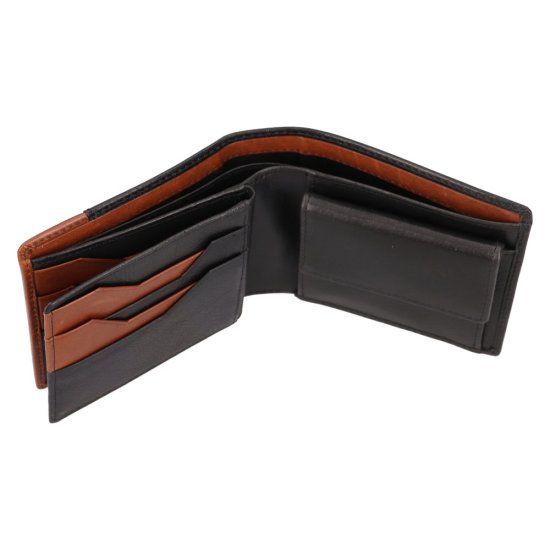 Pánská kožená peněženka BLC-25262/122 černá+koňak 3