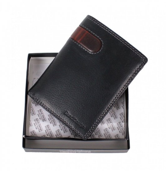 Pánska kožená peňaženka D-2306 RFID čierna 6