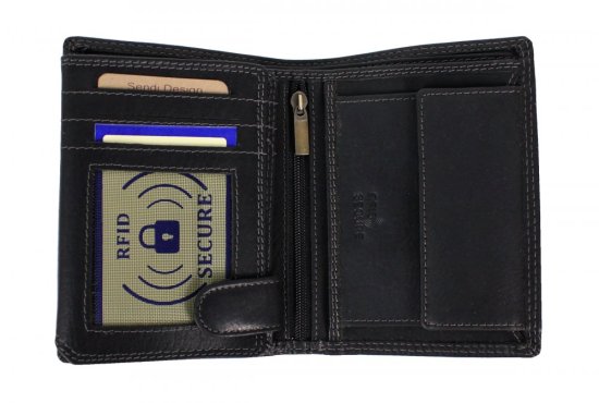 Pánská kožená peněženka D-2306 RFID černá 2
