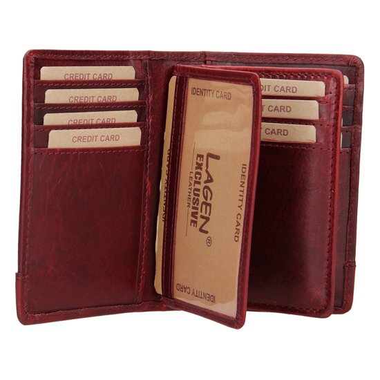 Kožená dokladovka V-260/T bordo - přihrádky na doklady a karty