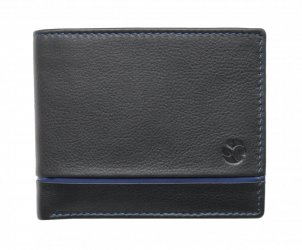 Pánska kožená peňaženka 221806 čierno modrá