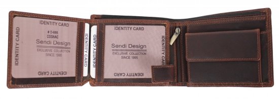 Pánská kožená peněženka D-2666 RFID hnědá 3