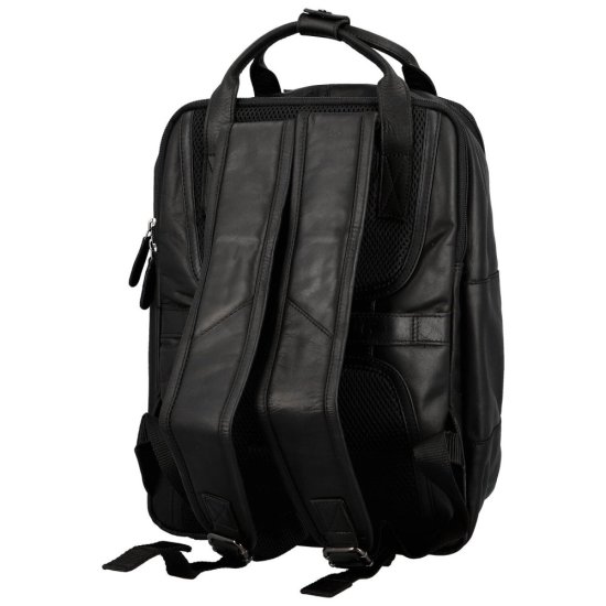 Kožený batoh UNISEX Jarin černý - široké zádové popruhy
