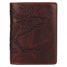 Pánska kožená peňaženka 219176/M jeleň - hnedá - pohľad spredu
