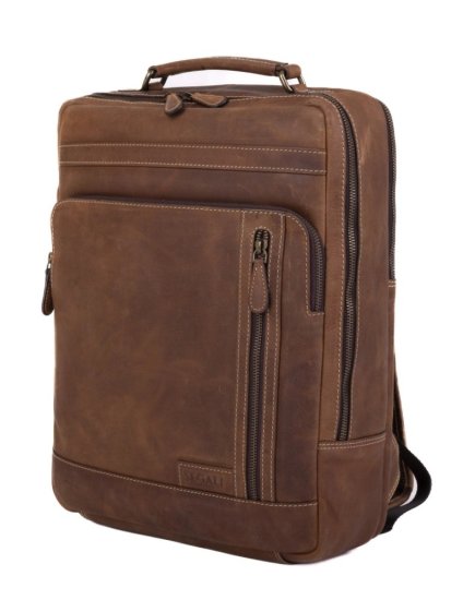 Kožený batoh na notebook UNISEX 28278 hnědý 2 Kožený batoh na notebook UNISEX 28278 hnědý 2