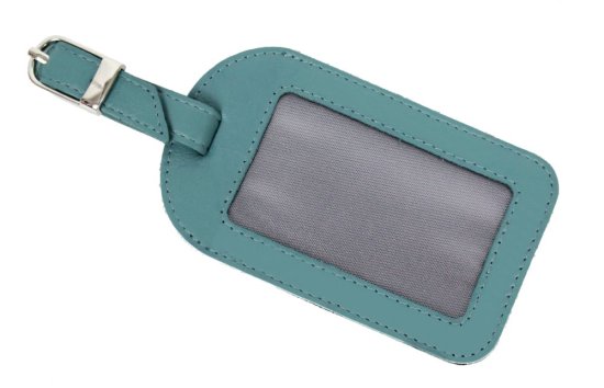 Kožená visačka na zavazadlo SG-220 zelená - přední strana