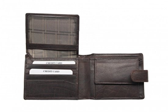 Pánska kožená peňaženka LA-24978 tmavo hnedá