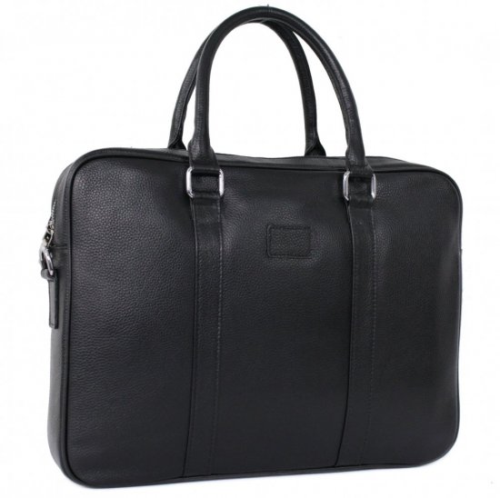 Kožená business taška 90112 - čierna