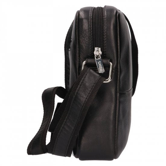 Pánská kožená taška přes rameno 292-4P-500-SM černá 3