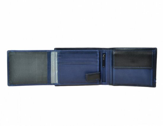 Pánská kožená peněženka 27531152007 černá - modrá 3